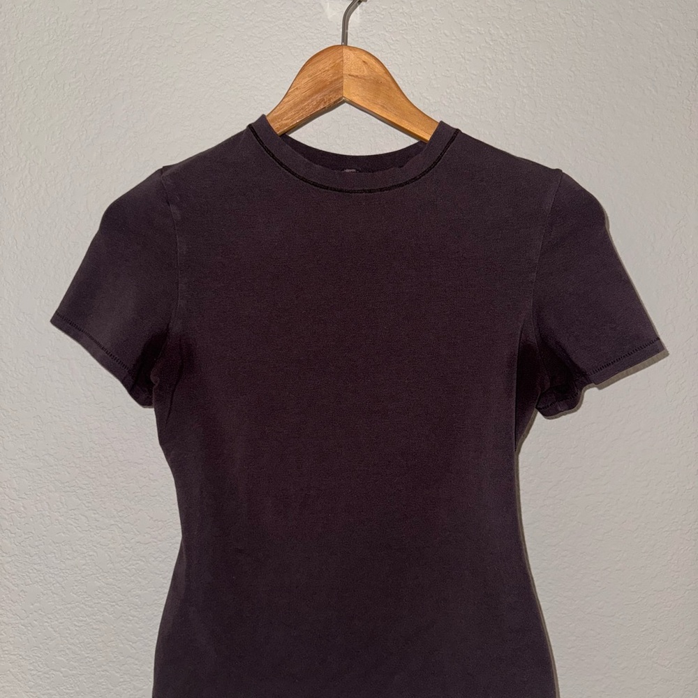 SKIMS Dark Brown Short Sleeve Tee